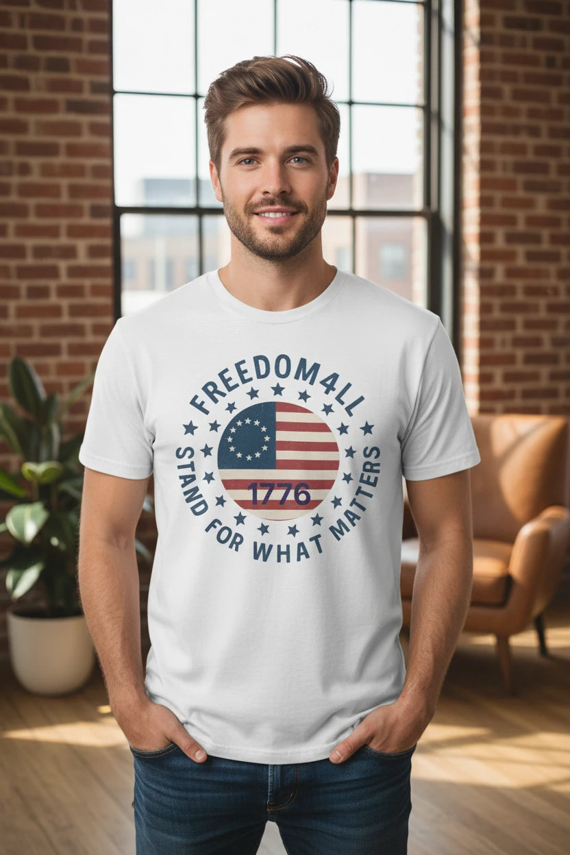 Freedom4ll Round Colonial Flag 1776