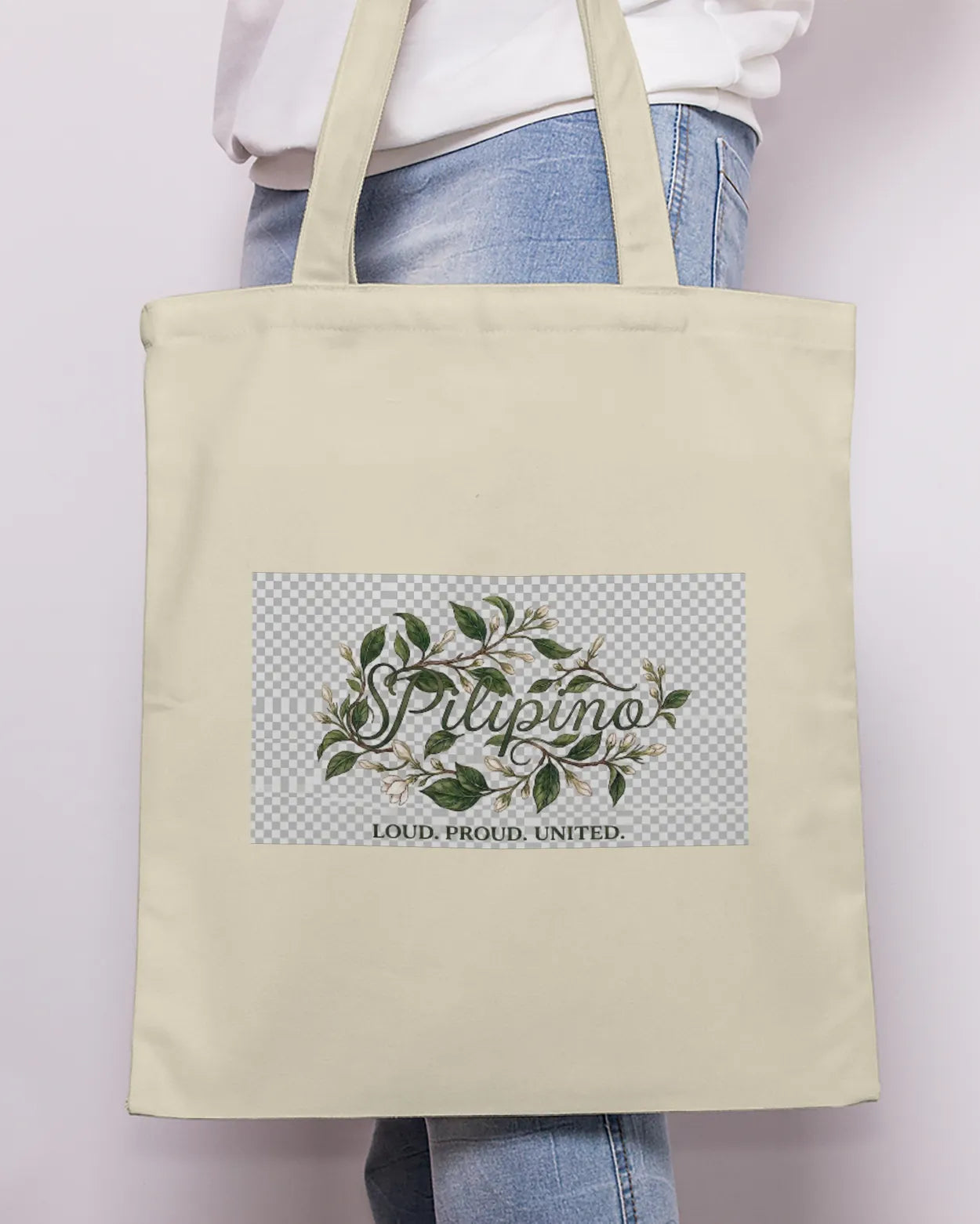 Sampaguita United Tote Bag Lg B/W