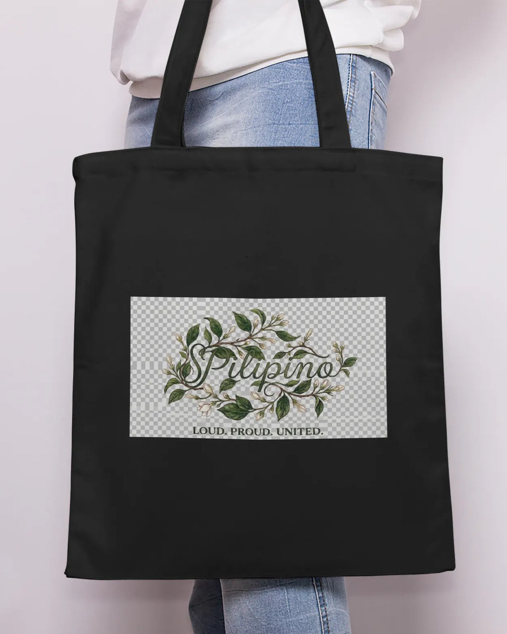 Sampaguita United Tote Bag Lg B/W