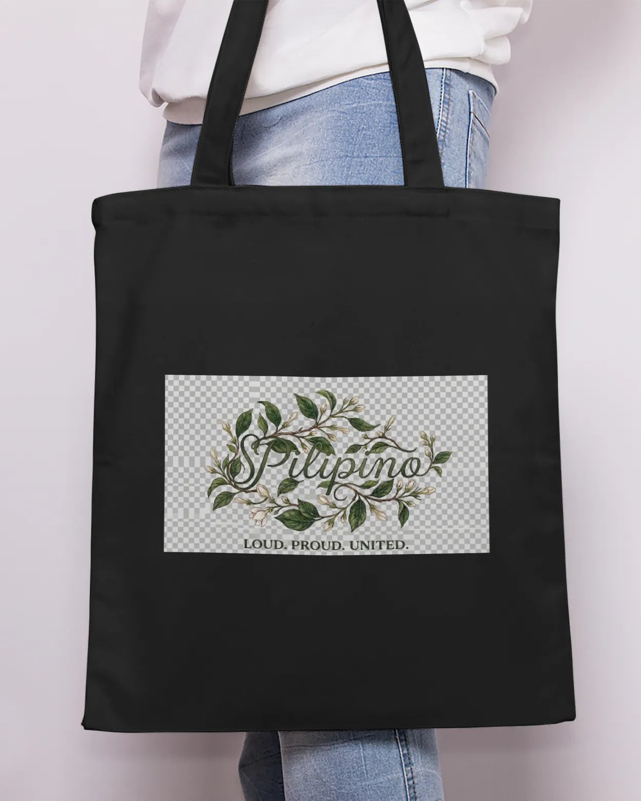 Sampaguita United Tote Bag Lg B/W